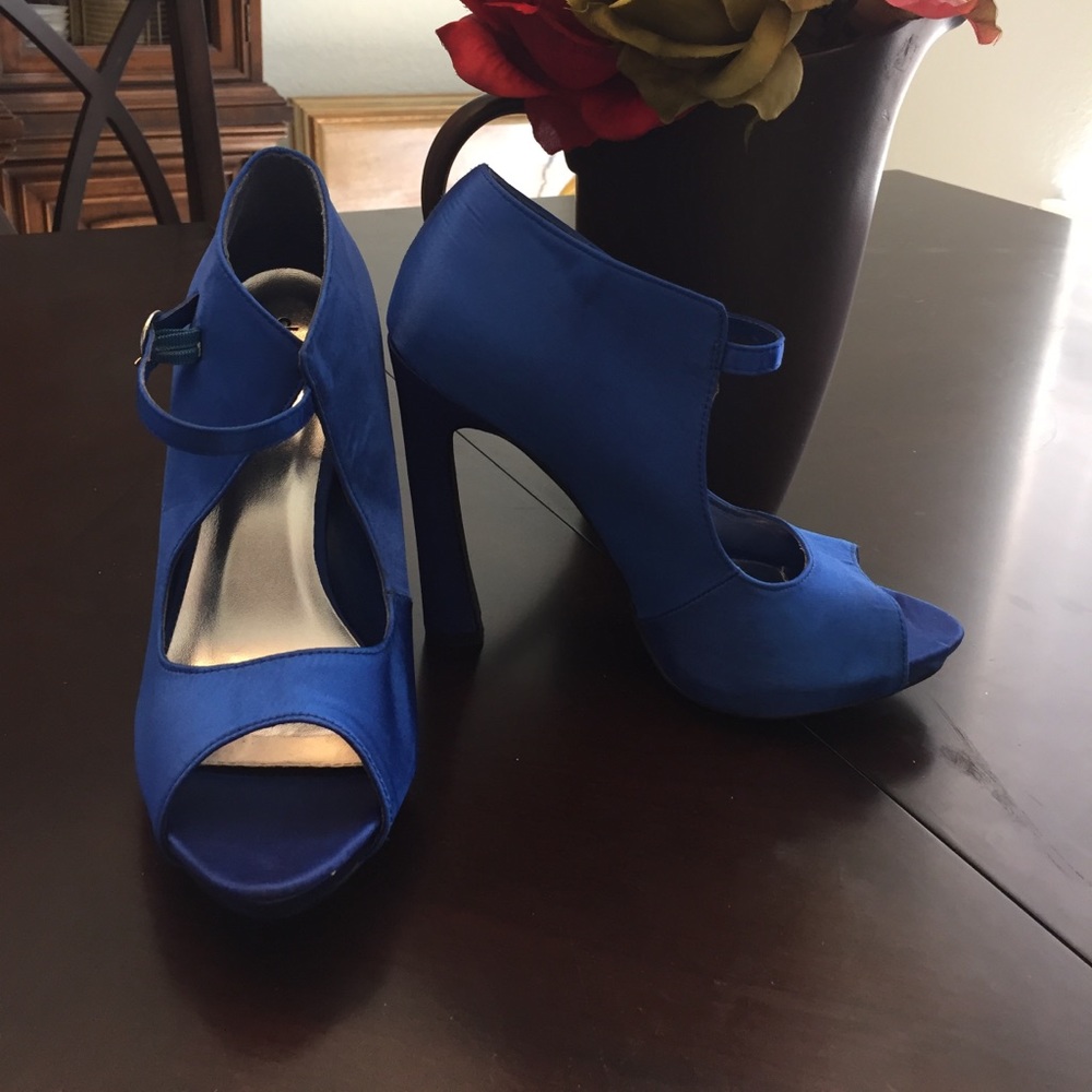 Charlotte Russe Peep-Toe Blue Heels